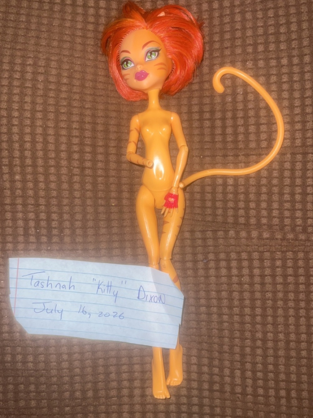 Monster High G1 Toralei Stripe Nude Doll - WITH TAIL -